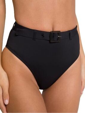 NWT Good American Women's Black High Waist Belted Showoff Bikini Bottom Size 3X
